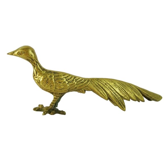 Peacock Vintage Solid Brass Figurine Paperweight MCM - Picture 1 of 11